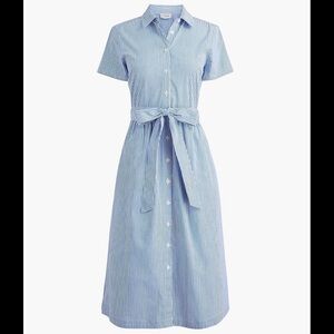 J.Crew Factory Striped short-sleeve midi dress